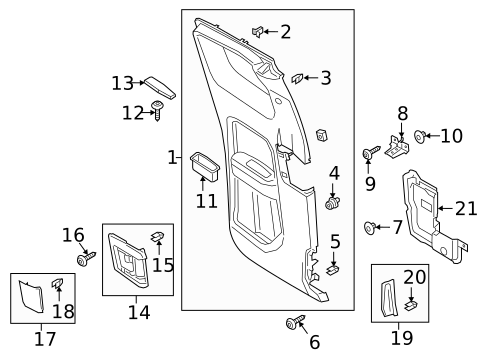 Interior Trim - Rear Door for 2022 Ford Ranger #1