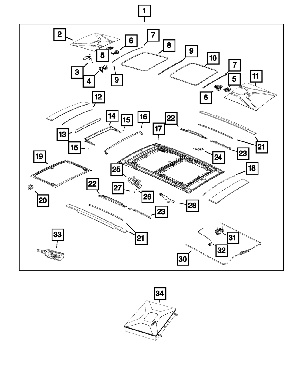 Genuine Mopar Sunroof Bracket Right 68255544AA | eBay