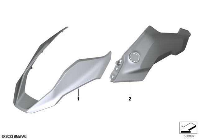 46815A7A550 - Body Equipment: Front Wheel Fender, Upper - Blackstorm met for BMW-Motorrad Image