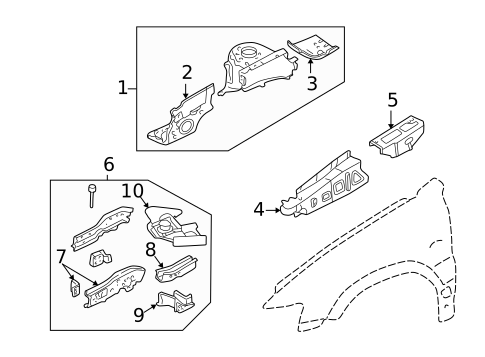 Structural Components & Rails for 2003 Ford Escape #0