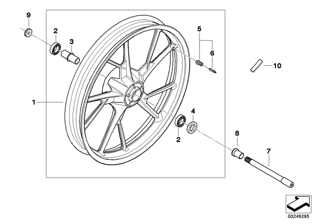 36317728605 - : Cast Rim, Front - 2.5X19 for BMW-Motorrad Image