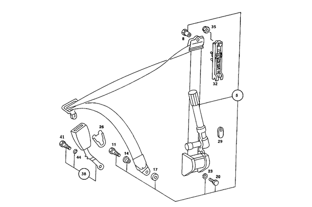 2018606285 - Seat Accessories: Seat Belt for Mercedes-Benz: 190, 190D, 190E Image image