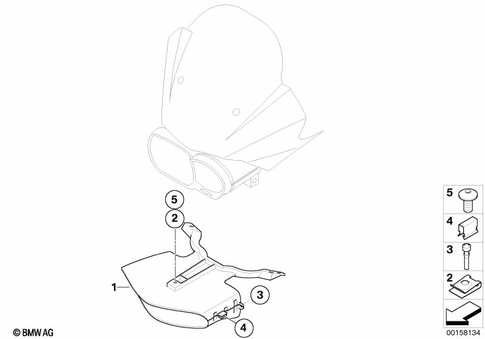 Motorcycle Trim Section, Windshield for 2007 BMW-Motorrad K 1200 R Sport #9