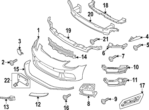 Bumper & Components - Front for 2022 Porsche Panamera #1