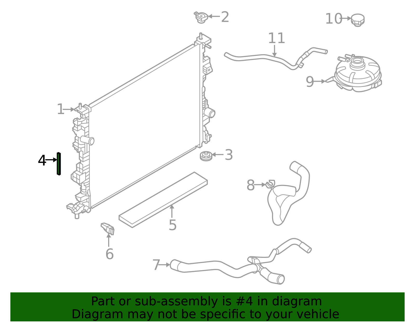 2021-2026 Ford Radiator Front Seal LX6Z-8B191-B | QuirkParts