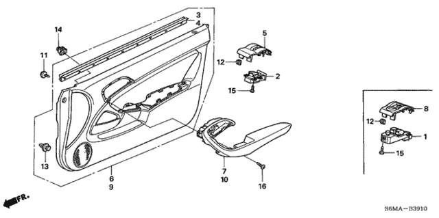 Front Door Lining for 2006 Acura RSX #0