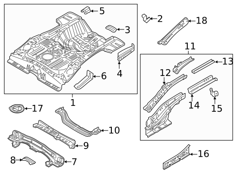 Rear Floor & Rails for 2020 Mitsubishi Mirage G4 #0