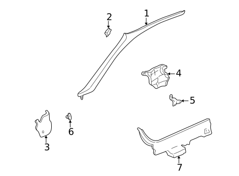 Interior Trim - Pillars for 1997 Honda Civic #2
