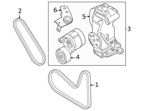 Accessory Drive Belt System Components for 2025 Genesis G70 #0