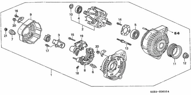 Alternator (Denso) (-'01) for 2000 Honda Odyssey #0