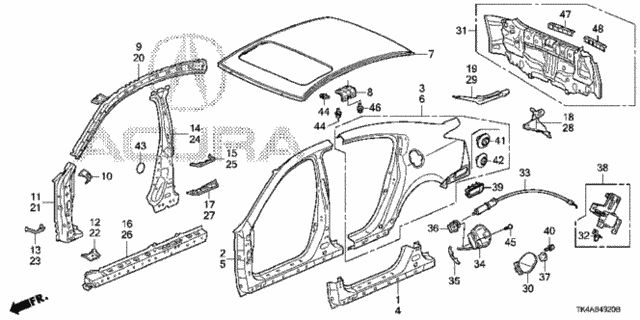 Outer Panel - Rear Panel for 2014 Acura TL #0