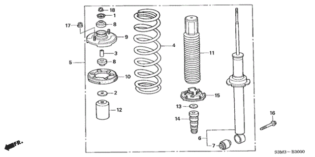 Rear Shock Absorber for 2002 Acura CL #0