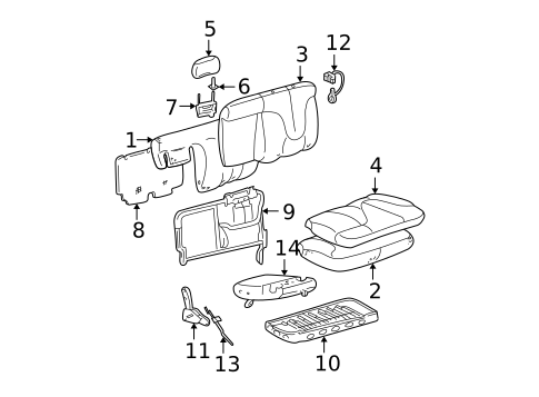 Rear Seat Components for 2004 Chevrolet Suburban 2500 #0