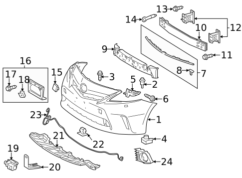 Bumper & Components - Front for 2012 Toyota Prius V #0