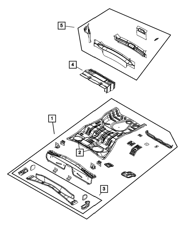 « 5183909AA – Body Sheet Metal Except Doors : Plancher Arrière Cuvette pour Mopar Image »