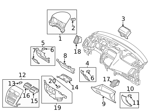 Instrument Panel Components for 2023 Mitsubishi Outlander Sport #0