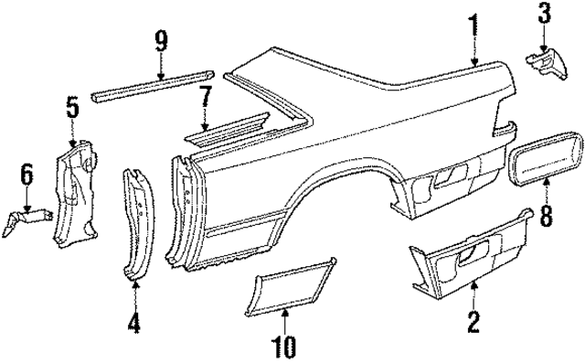 1246303821 - Body: Outer Panel for Mercedes-Benz Image