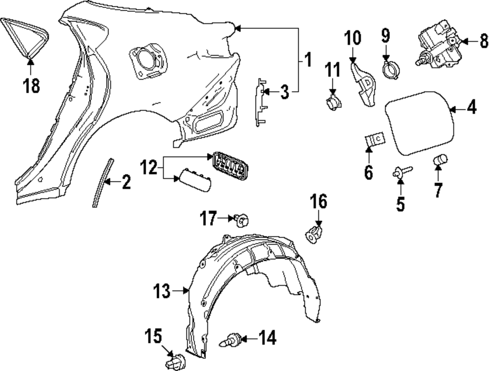 Toyota Parts Wheelhouse Liner 65638-AQ010 | Toyota Parts