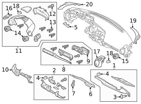 Instrument Panel Components for 2019 Fiat 124 Spider #0