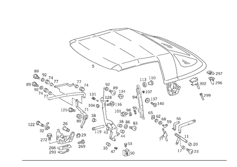 Folding Top Frame Assembly for 1993 Mercedes-Benz 300SL #0