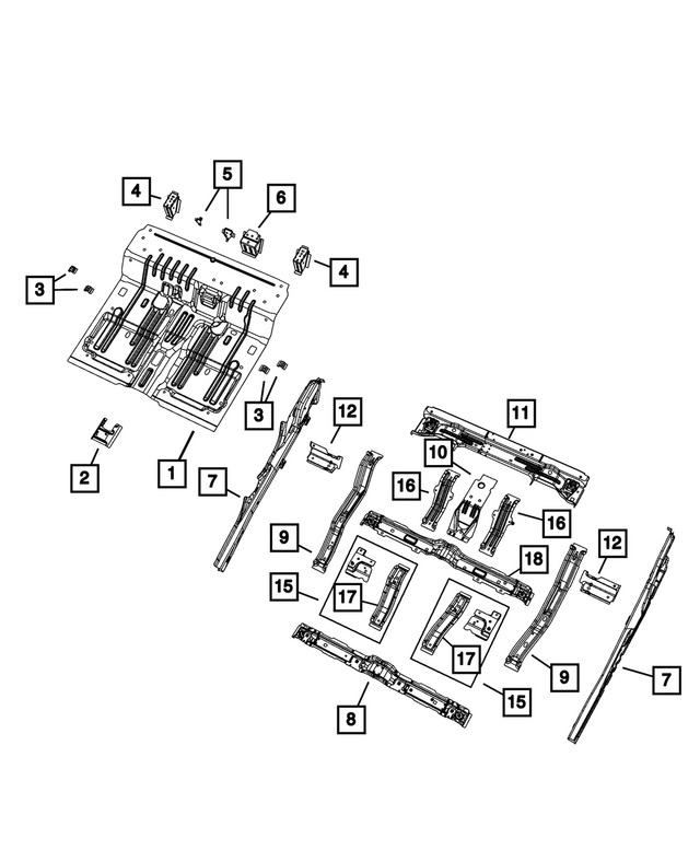 68342066AA - Body Sheet Metal Except Doors: Rear Floor Pan for Jeep: Gladiator Image