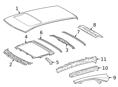Roof & Components for 2019 Lexus RX350 #1