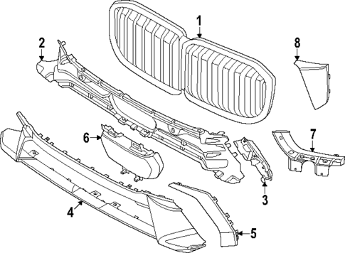 Grille & Components for 2023 BMW X7 #0
