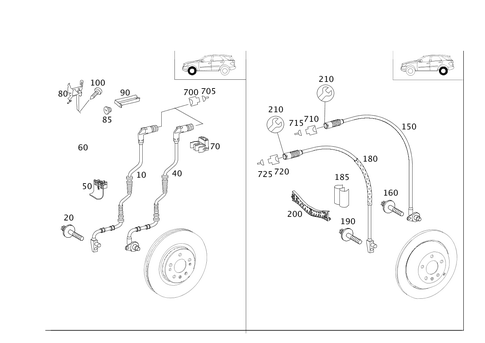 Brake Pad Wear Indicator and Speed Sensor, Front and Rear Axle for 2010 Mercedes-Benz ML550 #0