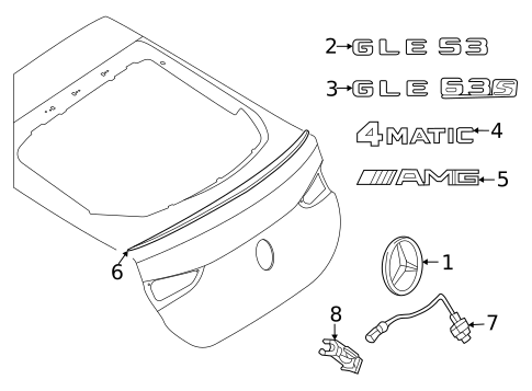 Exterior Trim - Lift Gate for 2025 Mercedes-Benz GLE63 AMG S #0