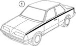 10021446 - Body: Stripe Tape for Pontiac: J2000 Sunbird, Sunbird Image