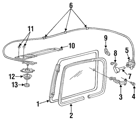 Glass - Side Panel for 1987 Dodge Caravan #0