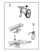82300585 - Mopar Accessories - Component Parts: Bike Carrier Kit for Chrysler: 300M, Concorde, PT Cruiser, Sebring, Town &amp; Country, Voyager | Dodge: Caravan, Dakota, Durango, Grand Caravan, Intrepid, Neon, Stratus | Jeep: Cherokee, Grand Cherokee, Liberty Image