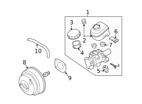 Master Cylinder - Components On Dash Panel for 2008 INFINITI FX35 #0