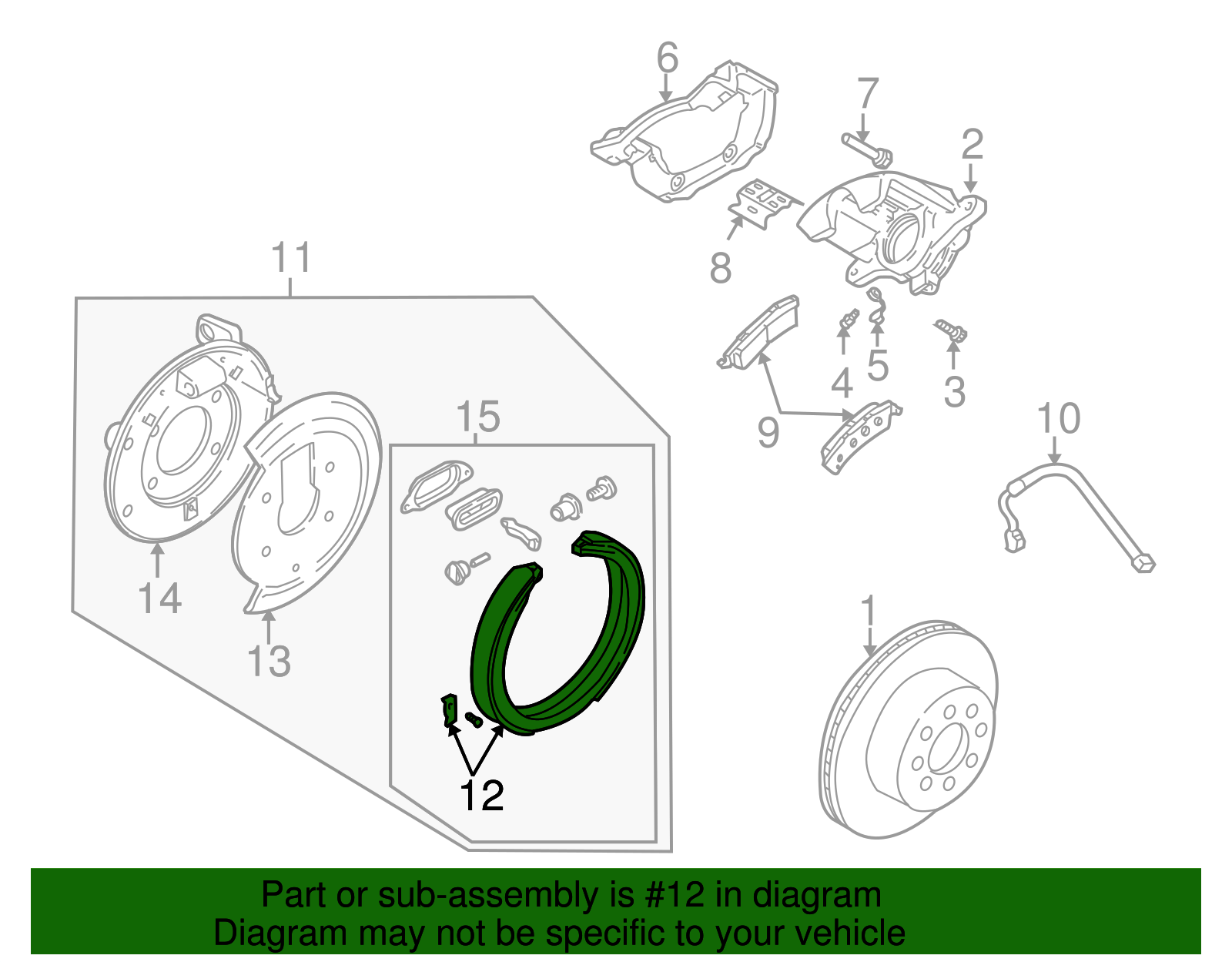 Matick Shoes 2002-2009 GM Parking Brake Shoe Lining Kit 88935747 | Shop Matick Buick GMC