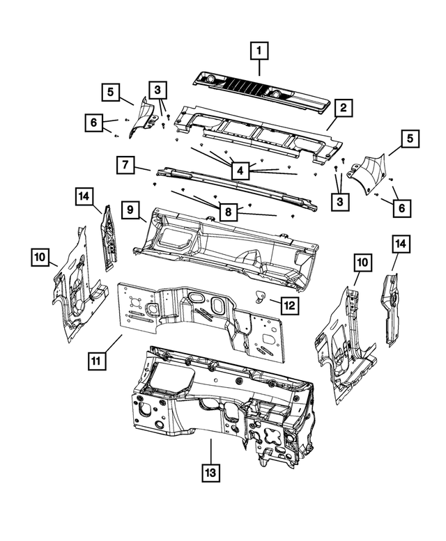 6BM52TZZAE - Body Sheet Metal Except Doors: Cowl Top Panel for Mopar Image