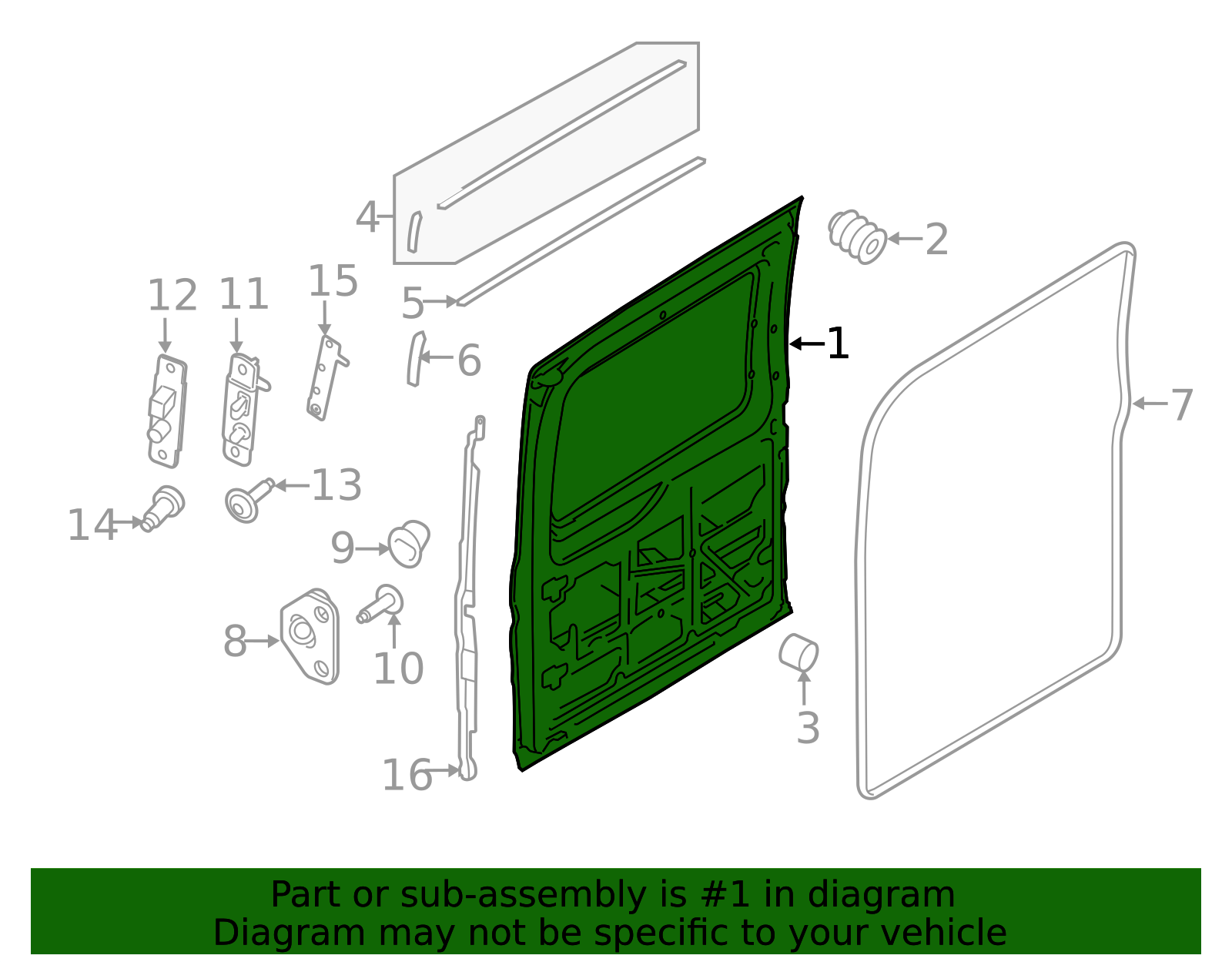 NK4Z-6124622-F - Door Assembly Hinged Side Loading 2020-2026 Ford