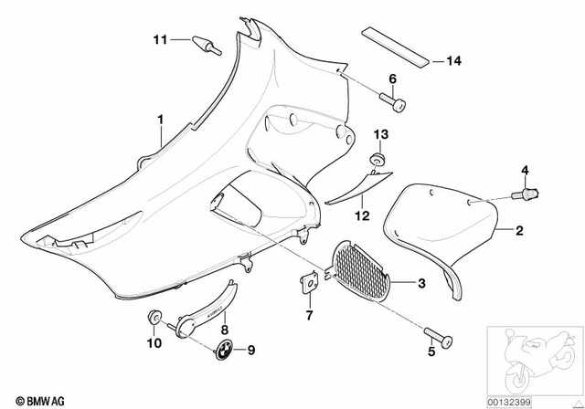 46637679042 - Frame and Mounting Parts: Lateral Trim Panel, Right - Rohteil/Blank for BMW-Motorrad Image