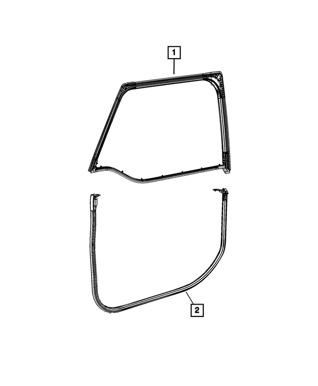 68493630AC - Doors, Door Mirrors and Related Parts: Door To Body Weatherseal, Right for Mopar Image