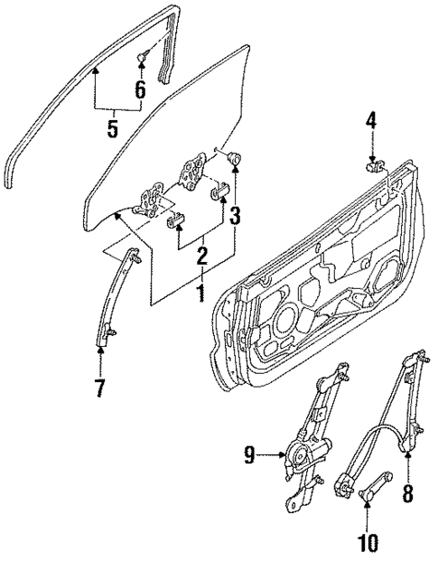 Glass - Door for 1997 Ford Probe #0