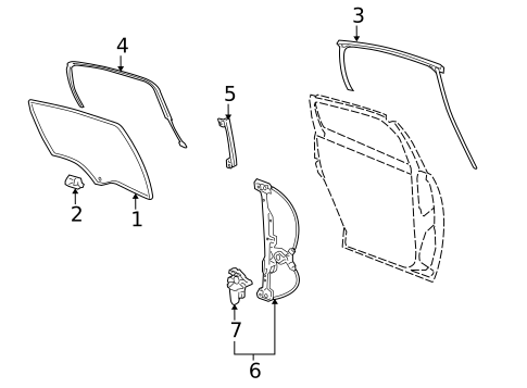 Glass - Rear Door for 2009 Buick LaCrosse #0