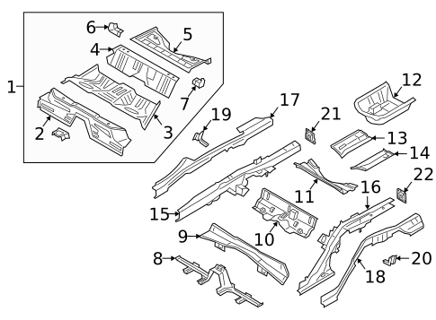Rear Floor & Rails for 2019 Genesis G70 #0