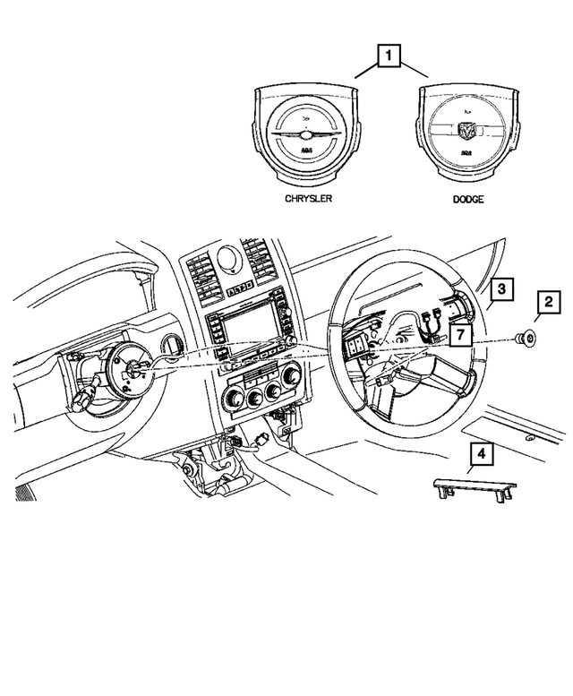 1AF34XDVAB - Steering: Air Bag Module Cover for Mopar Image
