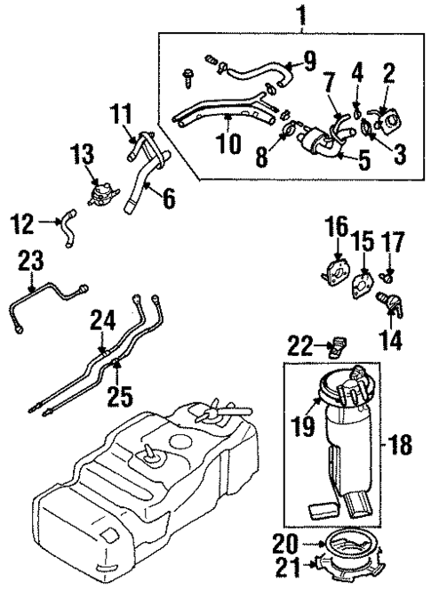Fuel System Components for 2004 Isuzu Axiom #0