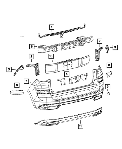 Rear Bumper and Fascia for 2018 Fiat 500L #1