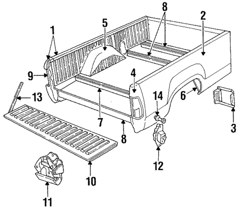 Tailgate for 1990 Dodge W150 #0