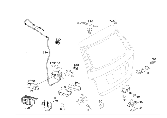 89907604 - Rear-End Door: Flat Head Screw for Mercedes-Benz: GL320, GL550, ML320, ML350, ML450, ML500, ML550, ML63 AMG, R320, R350, R500 Image image