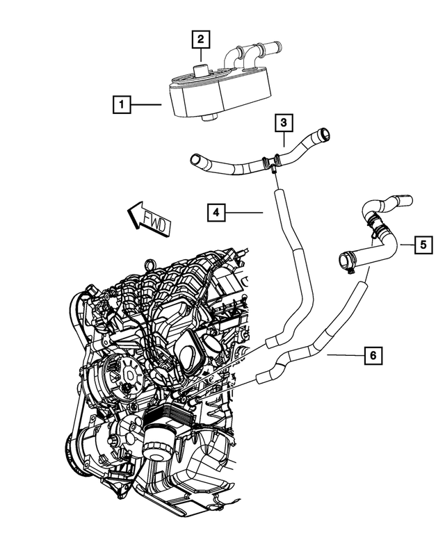 5058566AI - 2.4L Gas; Engine: Radiator Outlet Hose for Mopar Image