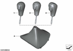 25167585524 - Gearshift: Selector Lever Handle,Leath.,Chrome Ring for BMW: 328i, 328xi, 335i, 335xi Image image
