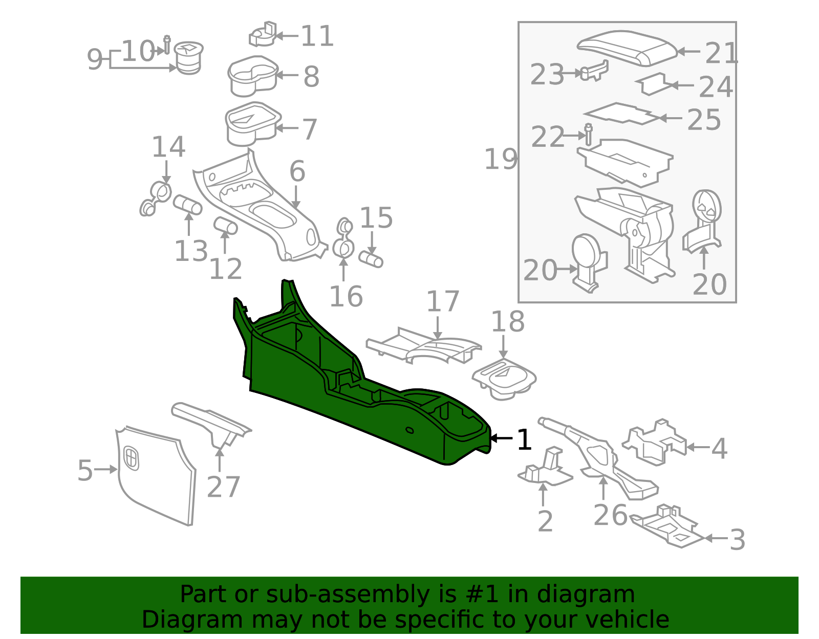 2005-2008 Chevrolet Cobalt Console 25845894 | Applegate Chevrolet Parts