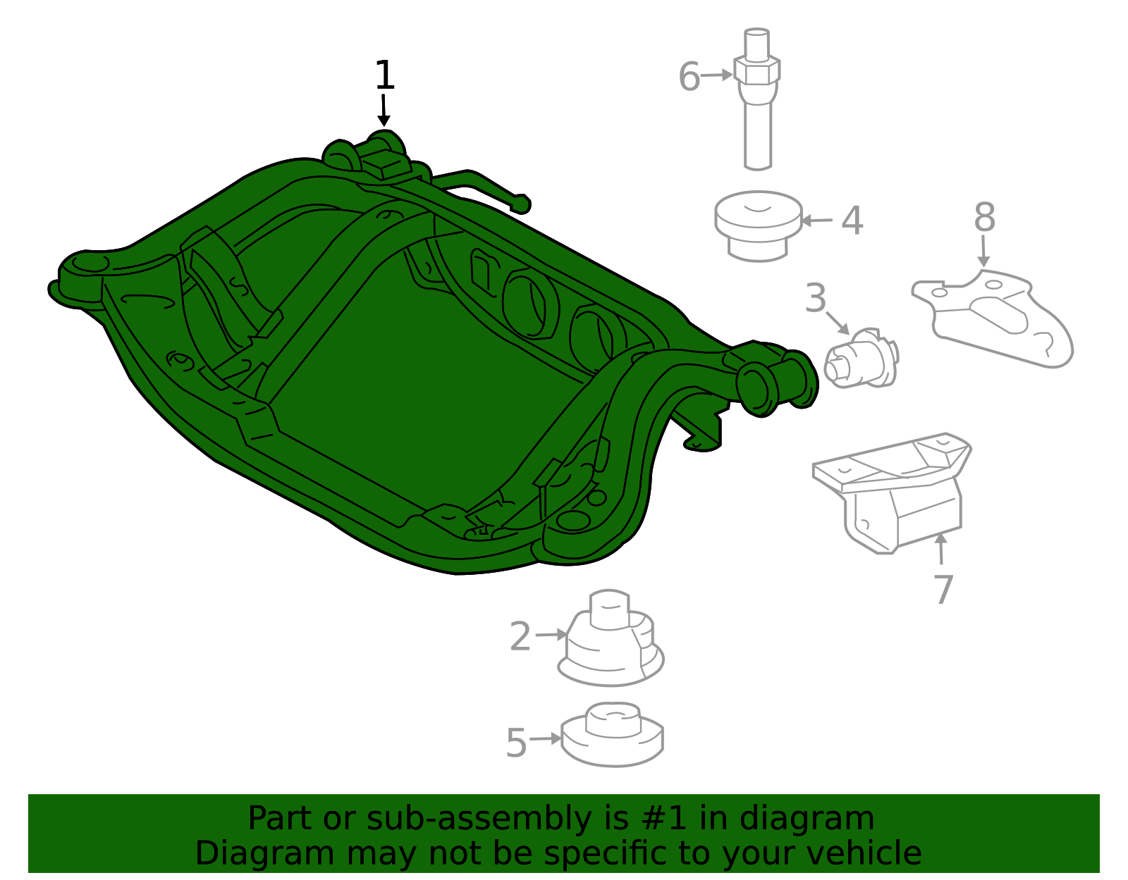 2006-2013 Toyota Highlander Suspension Sub-Frame Cross-Member
